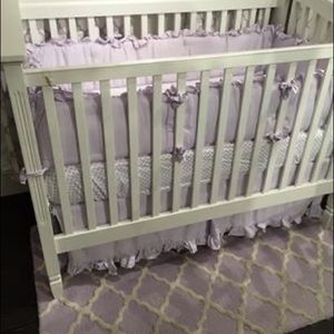 PB Kids lavender crib skirt and mattress protector